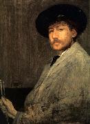James Abbot McNeill Whistler Arrangement in Grey Portrait of the Painter oil painting on canvas
